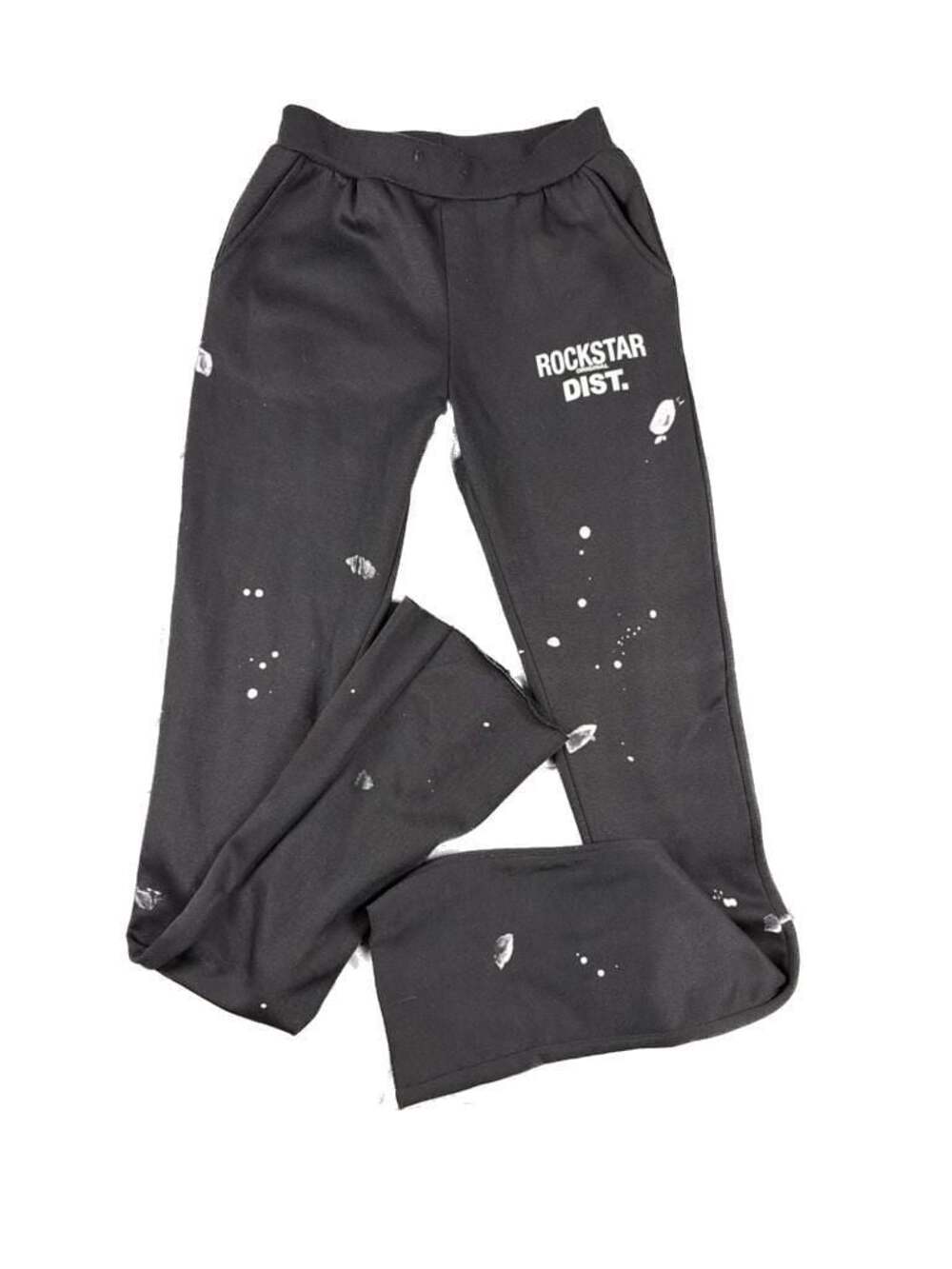 Rockstar Original Dist. Paint Splatter Flare Track Pants